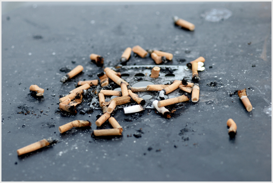 Typical cigarette butt litter Typical cigarette butt litter
