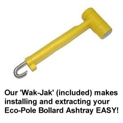 Wak-Jak Eco-Pole Bollard Ashtray peg hammer & extractor v2