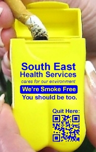 Personal Ashtray - South East Health Services
Going Smoke-Free the right way....
