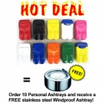 Hot Deal - Free Stainless Steel Windproof Ashtray