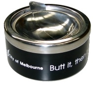 Windproof Ashtrays distributed to Restaurants & Cafes by City of Melbourne
