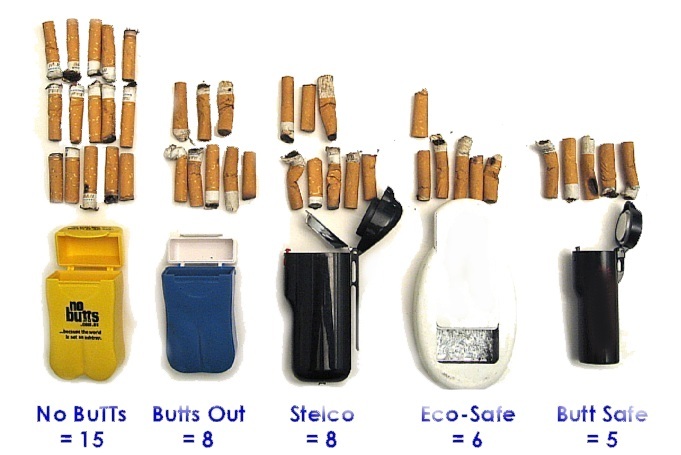 Personal Ashtrays - Butt Storage Capacity - Comparisons
(...There is no comparison...)