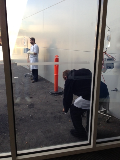 Patients smoking near entrance of Northern Hospital.
...Regardless of No Smoking Signs.  ...What are they expected to do?