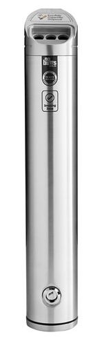 Eco-Pole Wall & Post Ashtray - Liquid Charged Wet System for instant extinguishing of butts